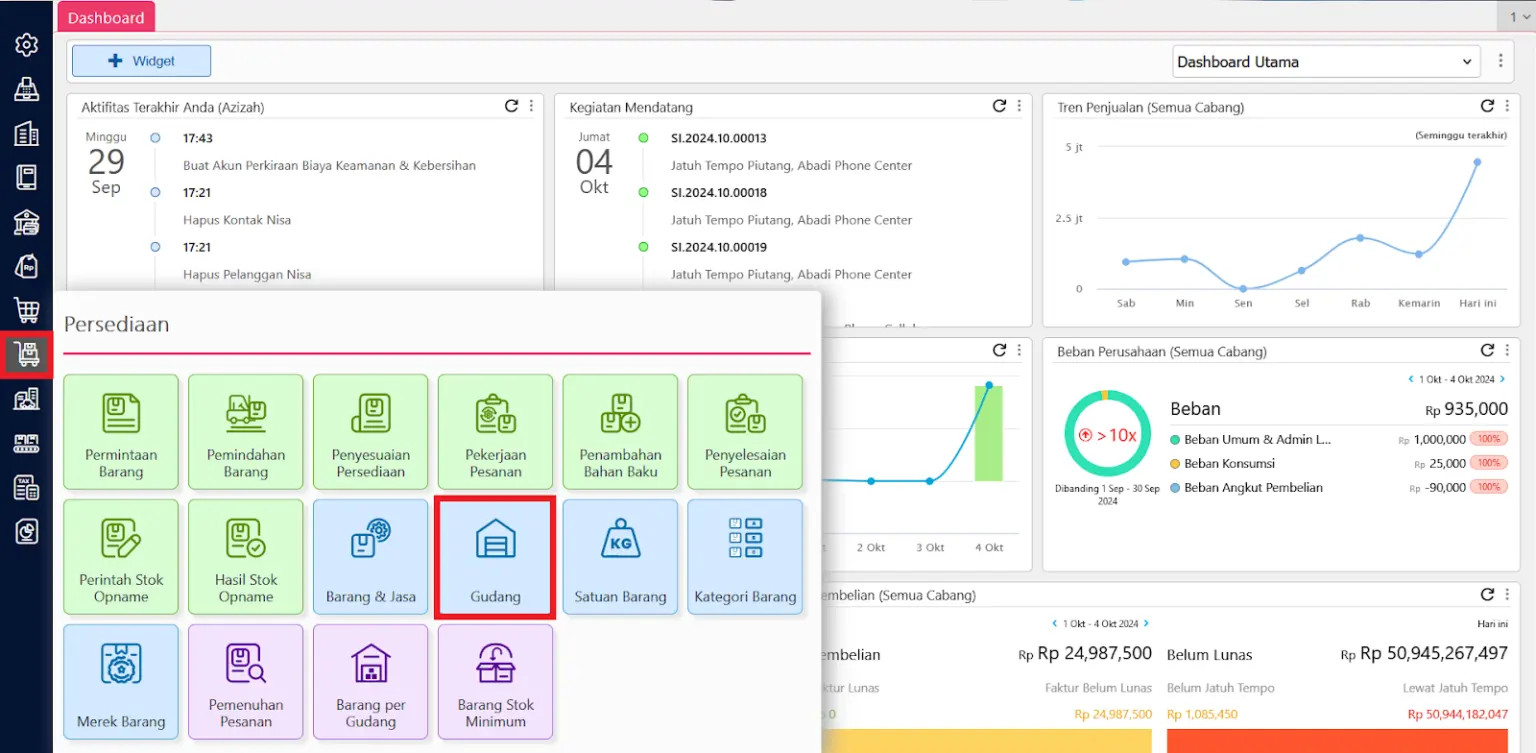 Cara menambah gudang